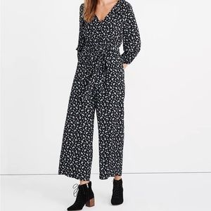 Madewell Ruffle-Sleeve Tie-Waist Jumpsuit in Baby's Breath NWT Size XXS